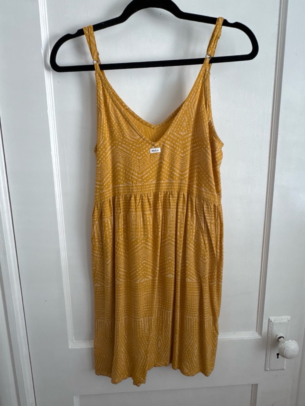 RVCA Mustard Yellow Printed Mini Dress - Picture 2 of 5